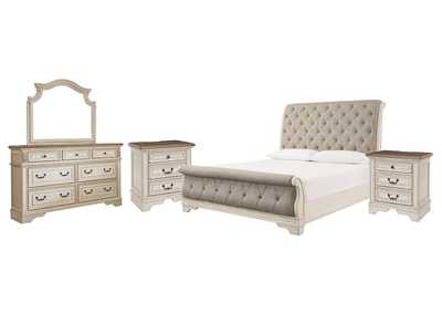 Realyn California King Sleigh Bed with Mirrored Dresser and 2 Nightstands,Signature Design By Ashley