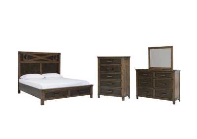 Image for Wyattfield King Panel Bed with Mirrored Dresser and Chest