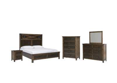 Image for Wyattfield King Panel Bed with Mirrored Dresser, Chest and Nightstand