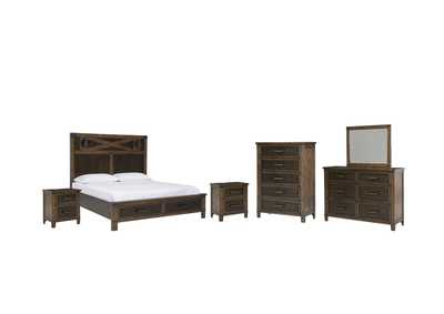Image for Wyattfield King Panel Bed with Mirrored Dresser, Chest and 2 Nightstands