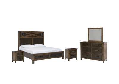 Image for Wyattfield King Panel Bed with Mirrored Dresser and 2 Nightstands