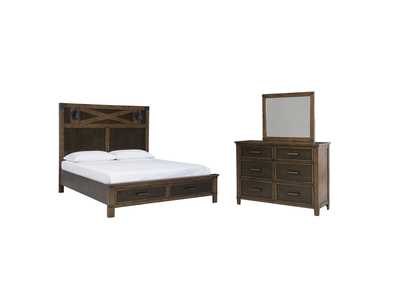 Image for Wyattfield King Panel Bed with Mirrored Dresser