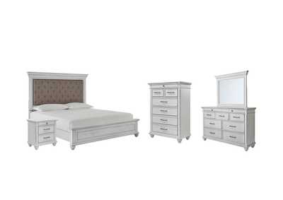 Kanwyn Queen Panel Bed with Mirrored Dresser, Chest and Nightstand