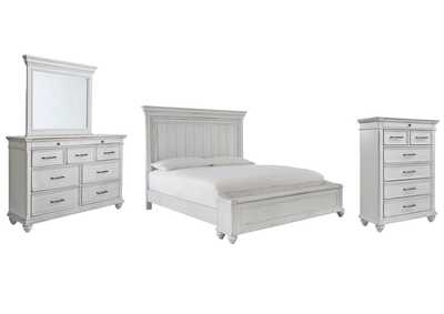 Image for Kanwyn King Panel Bed with Storage with Mirrored Dresser and Chest