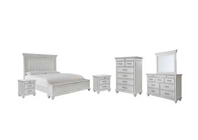 Kanwyn Queen Panel Bed with Storage with Mirrored Dresser, Chest and 2 Nightstands