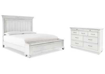 Kanwyn King Panel Bed with Storage with Dresser,Benchcraft
