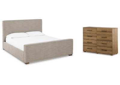 Image for Dakmore King Upholstered Bed with Dresser