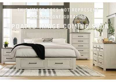 Image for Brewgan California King Panel Storage Bed with Mirrored Dresser