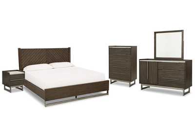 Image for Arkenton Queen Panel Bed with Mirrored Dresser, Chest and Nightstand