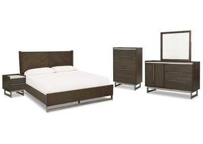 Image for Arkenton California King Panel Bed with Mirrored Dresser, Chest and Nightstand