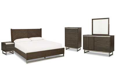 Image for Arkenton King Panel Bed with Mirrored Dresser, Chest and Nightstand
