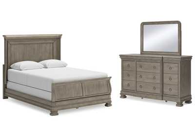 Lexorne Queen Sleigh Bed, Dresser and Mirror