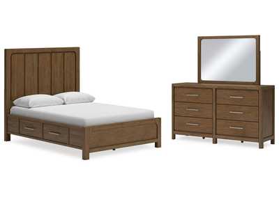 Cabalynn Queen Panel Bed with Storage, Dresser and Mirror