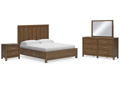 Image for Cabalynn California King Panel Bed with Storage with Mirrored Dresser and Nightstand