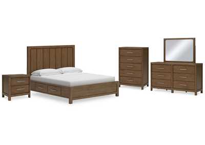 Image for Cabalynn King Panel Bed with Storage with Mirrored Dresser, Chest and Nightstand