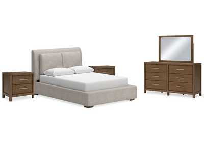 Image for Cabalynn Queen Upholstered Bed with Mirrored Dresser and 2 Nightstands