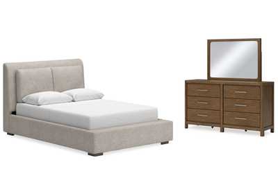 Image for Cabalynn Queen Upholstered Bed with Mirrored Dresser