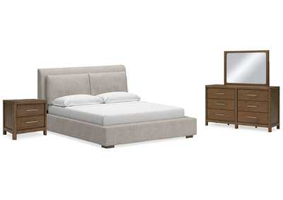 Image for Cabalynn King Upholstered Bed with Mirrored Dresser and Nightstand