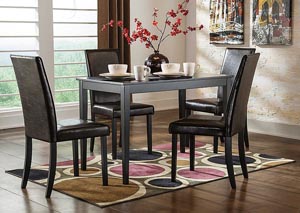 Image for Kimonte Rectangular Dining Table w/ 4 Dark Brown Chairs