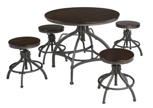Image for Odium Brown Dining Room Counter Table Set