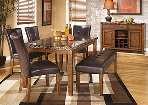 Image for Lacey Rectangular Dining Table w/ 4 Side Chairs & Bench