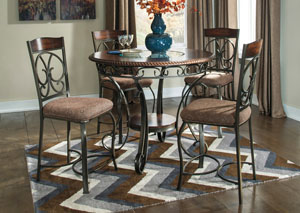 Image for Glambrey Round Counter Height Table w/ 4 Barstools