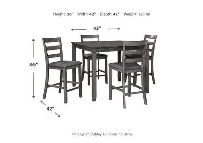Bridson Counter Height Dining Table and Bar Stools (Set of 5),Signature Design By Ashley