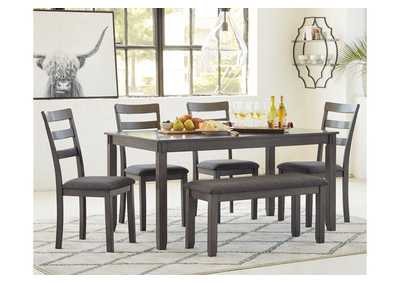 Bridson Dining Table and Chairs with Bench (Set of 6),Signature Design By Ashley