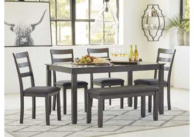 Bridson Dining Table and Chairs with Bench (Set of 6),Signature Design By Ashley
