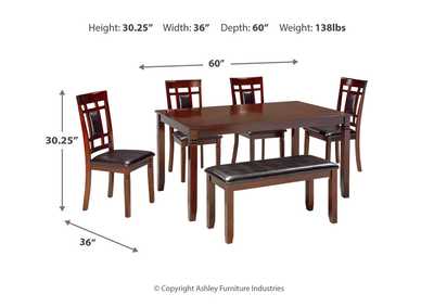 Bennox Dining Table and Chairs with Bench (Set of 6),Signature Design By Ashley