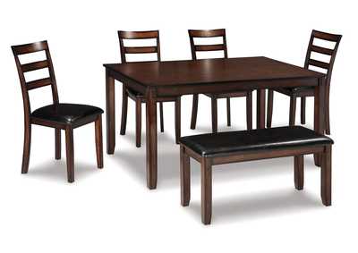 Image for Coviar Dining Table and Chairs with Bench (Set of 6)