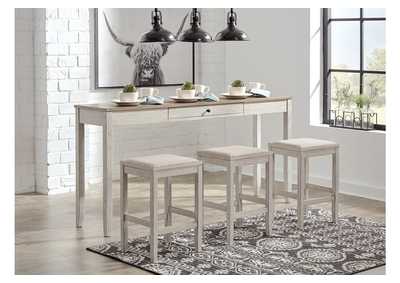 Skempton Counter Height Dining Table and 3 Bar Stools,Signature Design By Ashley