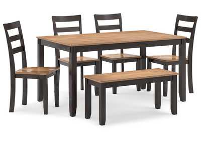 Image for Gesthaven Dining Table with 4 Chairs and Bench (Set of 6)