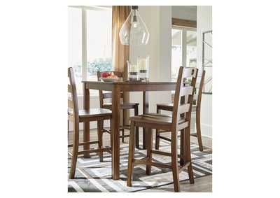 Hazelteen Counter Height Dining Table and Bar Stools (Set of 5),Signature Design By Ashley