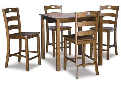 Image for Hazelteen Counter Height Dining Table and Bar Stools (Set of 5)