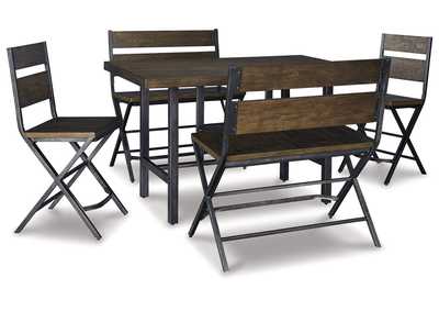 Image for Kavara Counter Height Dining Table and 2 Barstools and 2 Benches