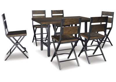 Kavara Counter Height Dining Table and 6 Barstools,Signature Design By Ashley