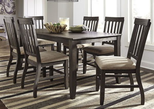 Image for Dresbar Grayish Brown Rectangular Dining Room Table w/6 Side Chairs