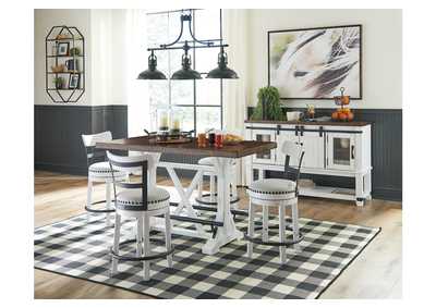 Valebeck Counter Height Dining Table, 4 Barstools and Server,Signature Design By Ashley