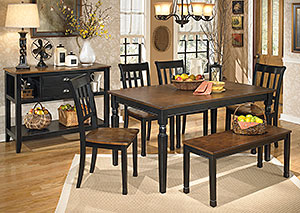 Image for Owingsville Rectangular Dining Table w/ 4 Side Chairs & Bench