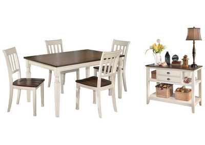 Image for Whitesburg Dining Table and 4 Chairs with Storage