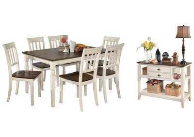 Whitesburg Dining Table and 6 Chairs with Storage,Signature Design By Ashley