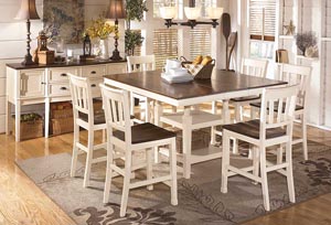 Image for Whitesburg Square Counter Extension Table w/ 6 Stools