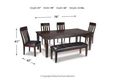 Haddigan Dining Table with 4 Chairs and Bench,Signature Design By Ashley