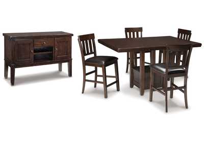 Image for Haddigan Counter Height Dining Table, 4 Barstools and Server