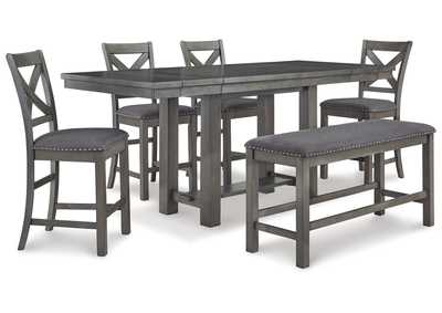 Image for Myshanna Counter Height Dining Table and 4 Barstools and Bench