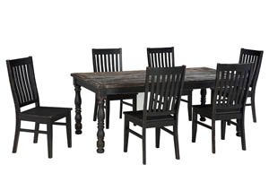 Image for Clayco Bay Black/Gray Rectangular Dining Room Table w/4 Side Chairs