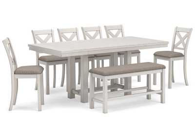 Image for Robbinsdale Counter Height Dining Table and 6 Barstools and Bench