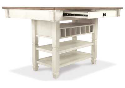 Bolanburg Counter Height Dining Table, 4 Stools, Bench and 2 Display Cabinets,Signature Design By Ashley