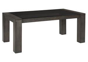 Image for Chansey Dark Gray Rectangular Dining Room Table w/Glass Top